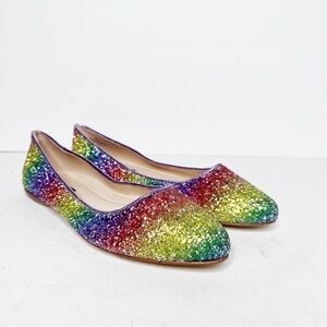 New Nine West Pride Rainbow Glitter Pointed Flats Size 6 Women’s